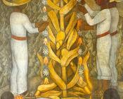 The Maize Festival ,La fiesta del maiz, from the cycle,Political Vision of the Mexican People - 迭戈·里维拉